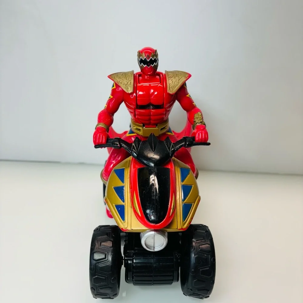 Red Power Ranger on 4 Wheeler Flipping Head 2004 Bandai Rare NO REMOTE CONTROL!